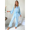 Annabelle - Домашний костюм брюки+халат (голубой)