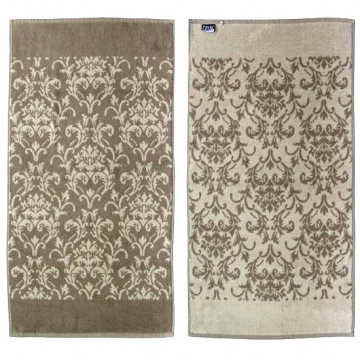 Купить - Pavia Jacquard Ecru/Grey - Полотенце банное (70х140)