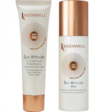 Купить - Keenwell Facial CC Cream SPF 50 + Fluid Emulsion SPF 50 - CC крем SPF 50 с тональным эффектом + Cпрей-флюид для тела SPF 50