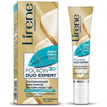 Купить - Lirene Folacin 30+ Duo Expert Youth Protecting Eye Cream-Elixir SPF 6 - Омолаживающий крем-эликсир для кожи вокруг глаз