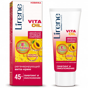 Купить - Lirene VitaOil Dual Active Complex 45+ Regenerating Vita-Cream - Регенерирующий вита-крем «Лифтинг и омоложение»