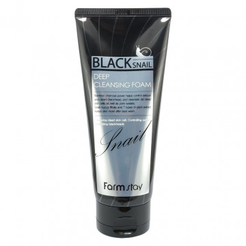 Купить - FarmStay Black Snail Deep Cleansing Foam - Увлажняющая пенка для лица с муцином черной улитки