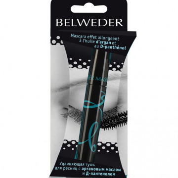 Купить - Belweder mascara with argan oil and d-panthenol - Удлиняющая тушь для ресниц с аргановым маслом и д-пантенолом