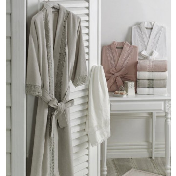 Купить - Ladinne Serene White (BEYAZ) - Халат махровый белый M/L