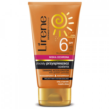 Купить - Lirene Tanning Accelerator with Golden Particles SPF 6 - Ускоритель загара с золотыми частичками SPF 6