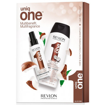 Купить - Revlon Professional Uniq One Duo Pack Hair Treatment + Shampoo Coco - Набор для волос "Кокос"