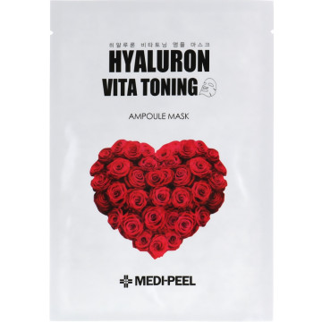 Купить - Medi Peel Hyaluron Vita Toning Ampoule Mask - Тонизирующая пептидная маска для лица