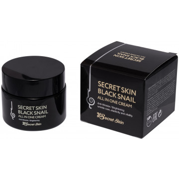 Купить - Secret Skin Black Snail All In One Cream - Крем для лица с муцином черной улитки