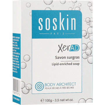 Купить - Soskin XER A.D Savon Surgras Lipid-Enriched Soap - Очищающее дерматологическое средство, обогащенное липидами