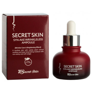 Купить - Secret Skin Syn-ake Wrinkleless Ampoule - Ампульная сыворотка для лица с пептидом змеиного яда