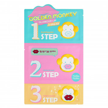 Купить - Holika Holika Golden Monkey Glamour Lip 3-Step Kit - 3-х ступенчатый набор средств для ухода за губами