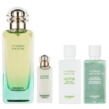 Купить - Hermes Un Jardin sur le Nil - Подарочный набор (EDT100+EDTmini7.5+B/L40+S/G40)
