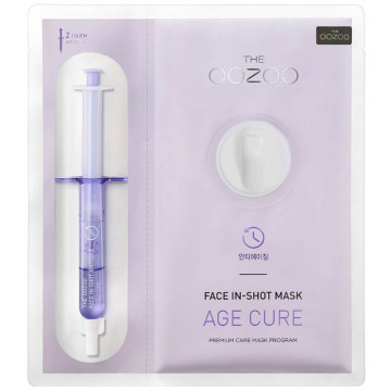 Купить - The Oozoo Face In-Shot Mask Age Cure - Тканевая антивозрастная маска с шприцом-активатором