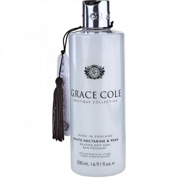 Купить - Grace Cole Boutique White Nectarine&Pear Relaxing Bath Soak - Пена для ванны "Белый нектарин и груша"