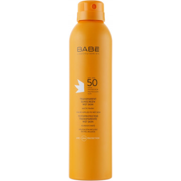 Купить - Babe Laboratorios Sun Protection Spray SPF 50 - Солнцезащитный водостойкий спрей с SPF 50 с прозрачной текстурой и матирующим эффектом