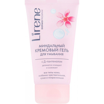 Купить - Lirene Dermo Program Almond Creamy Cleaning Gel with D-Panthenol - Очищающий крем-гель с миндалем и Д-пантенолом