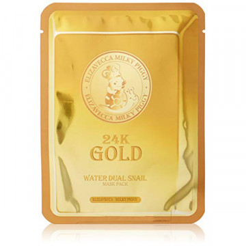 Купить - Elizavecca 24K Gold Water Dew Snail Mask‎ - Омолаживающая маска для лица с экстрактом слизи улитки и коллоидным золотом