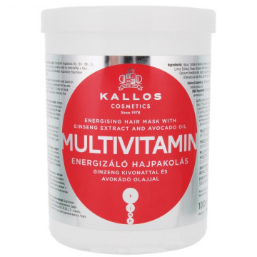 Купить - Kallos Energising Hair Multivitamin Mask - Маска мультивитаминная энергетическая с экстрактом женьшеня и маслом авокадо