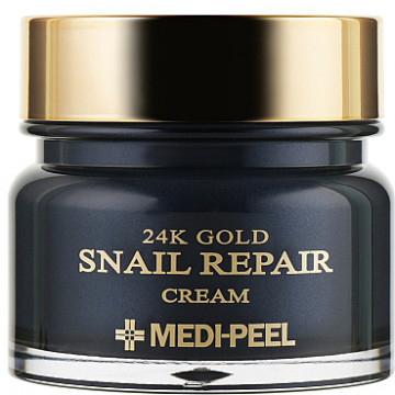 Купить - Medi Peel 24K Gold Snail Repair Cream - Омолаживающий крем для лица с коллоидным золотом и муцином улитки