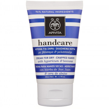 Купить - Apivita handcare cream for dry-chapped hands with hypericum and beeswax - Крем для сухой потрескавшейся кожи рук с пчелиным воском и зверобоем