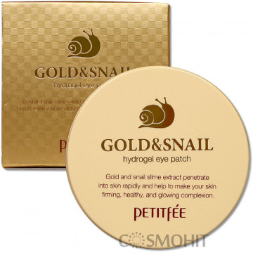 Купить - Petitfee & Koelf Gold & Snail Hydrogel Eye Patch - Гидрогелевые патчи для глаз с золотом и улиткой