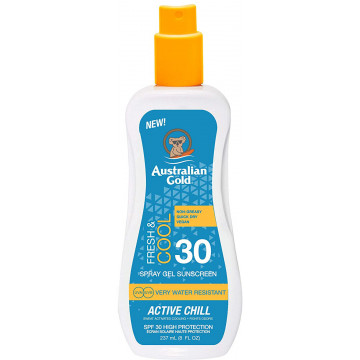 Купить - Australian Gold Spray Gel Active Chill SPF30 - Охлаждающий солнцезащитный лосьон-спрей для тела