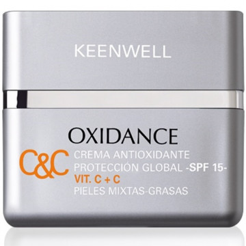 Купить - Keenwell Antioxidant Global Protective Cream Vit. C+C SPF 15 Oily-Mix Skin - Дневной омолаживающий мультизащитный крем Глобал с витаминами С+С SPF 15