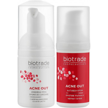 Купить - Biotrade Acne Out Kit - Набор для ухода за проблемной кожей (крем и пенка для умывания)