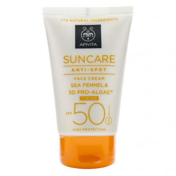 Купить - Apivita suncare anti spot tinted face cream SPF50 - Солнцезащитный тонирующий крем против пигментных пятен