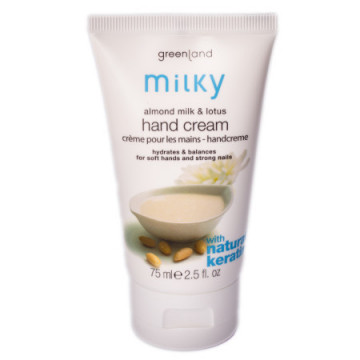 Купить - Greenland Milky Hand Cream Almond Milk & Lotus - Крем для рук Миндальное Молочко-Лотос