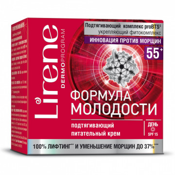 Купить - Lirene Youth Formula Lifting & Nourishing Day Cream SPF 15 - Дневной подтягивающий питательный крем 55+