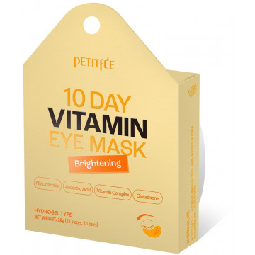 Купить - Petitfee & Koelf 10 Days Vitamin Eye Mask - Осветляющие гидрогелевые патчи с витамином С и ниацинамидом