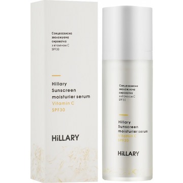 Купить - Hillary Sunscreen Moisturier Serum Vitamin C SPF30 - Солнцезащитная увлажняющая сыворотка для лица с витамином C