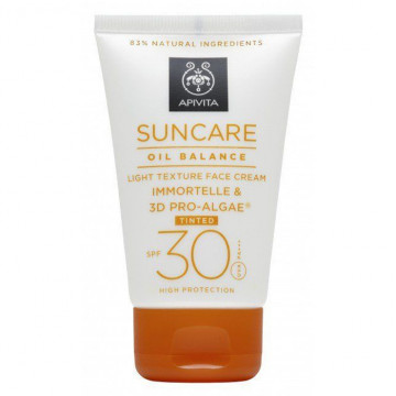 Купить - Apivita suncare oil balance light texture tinted face cream SPF30 - Солнцезащитный тонирующий крем для лица легкой текстуры