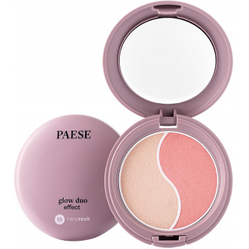 Купить - Paese Nanorevit Glow Duo Effect Blush + Highlighter - Контурная палитра 2 в 1 Румяна + Хайлайтер