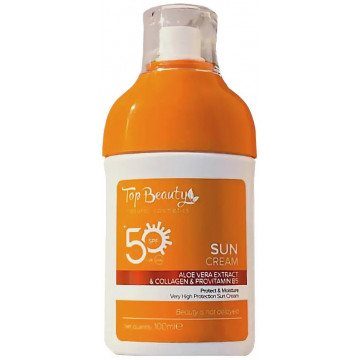 Купить - Top Beauty Aloe Vera Sun Cream SPF50 - Солнцезащитный крем для лица и тела с алоэ вера, коллагеном и В5