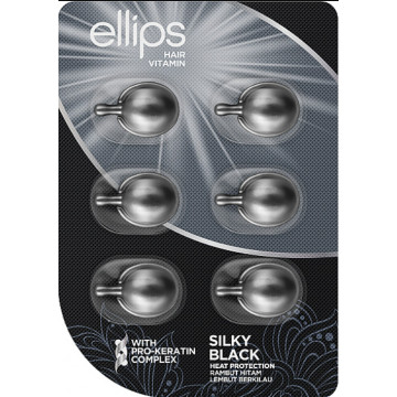 Купить - Ellips Hair Vitamin Silky Black With Pro-Keratin Complex - Витамины для волос "Шелковая ночь" с про-кератиновым комплексом
