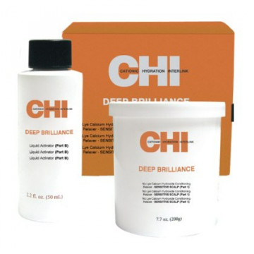 Купить - Chi Deep Brilliance Sensitive Scalp No Lye Calcium Hydroxide Conditioning Relaxer - Набор для выпрямления структурированного волоса для чувствительной кожи головы