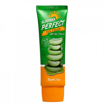 Купить - FarmStay Aloevera Perfect Sun Cream SPF50+ PA+++ - Солнцезащитный крем 