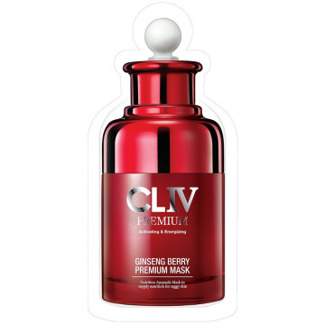 Купить - CLIV Ginseng Berry Premium Mask - Энергизирующая тканевая маска с экстрактом ягод женьшеня для упругости кожи лица