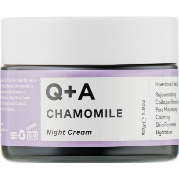 Купить - Q+A Chamomile Night Cream - Восстанавливающий и успокаивающий ночной крем для лица с ромашкой