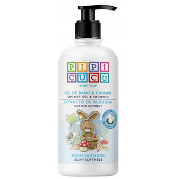 Купить - La Cabine Pipi Cucu Cotton Shower Gel & Shampoo - Детский шампунь-гель "Хлопок"