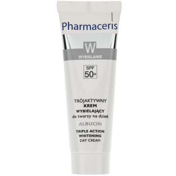 Купить - Pharmaceris W Albucin Triple Action Whitening Day Cream SPF50+ - Дневной крем с осветляющим комплексом тройного действия