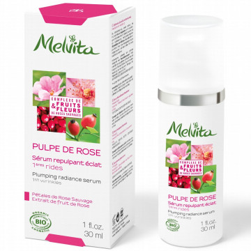 Купить - Melvita Pulpe De Rose Plumping Radiance Serum - Сыворотка от первых признаков старения