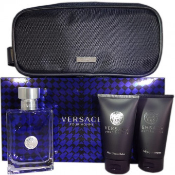 Купить - Versace pour Homme - Подарочный набор с косметичкой (EDT100+S/G50+A/SH50)