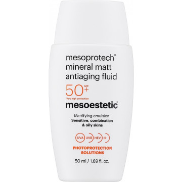 Купить - Mesoestetic Mineral Matt Antiaging Fluid SPF50 - Минеральный матирующий флюид для жирной кожи