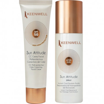 Купить - Keenwell Facial CC Cream SPF 50 + After Sun - CC крем SPF 50 с тональным эффектом + Увлажняющая эмульсия-спрей после загара