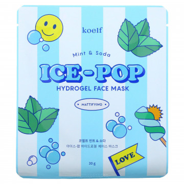 Купить - Petitfee & Koelf Mint & Soda Ice-Pop Hydrogel Face Mask - Гидрогелевая маска для лица с мятой и содой