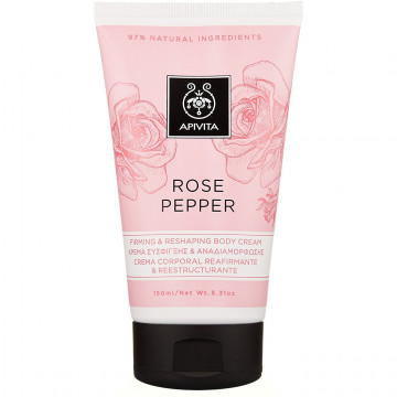 Купить - Apivita rose pepper firming and reshaping body cream - Корректирующий крем для упругости кожи "Роза и перец"