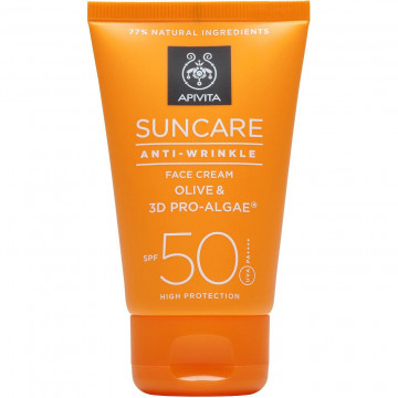 Купить - Apivita suncare anti-wrinkle SPF50 - Солнцезащитный крем для лица против морщин